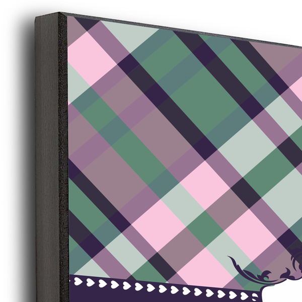 Plaid with Pop 12x12 Wood Print - Closeup