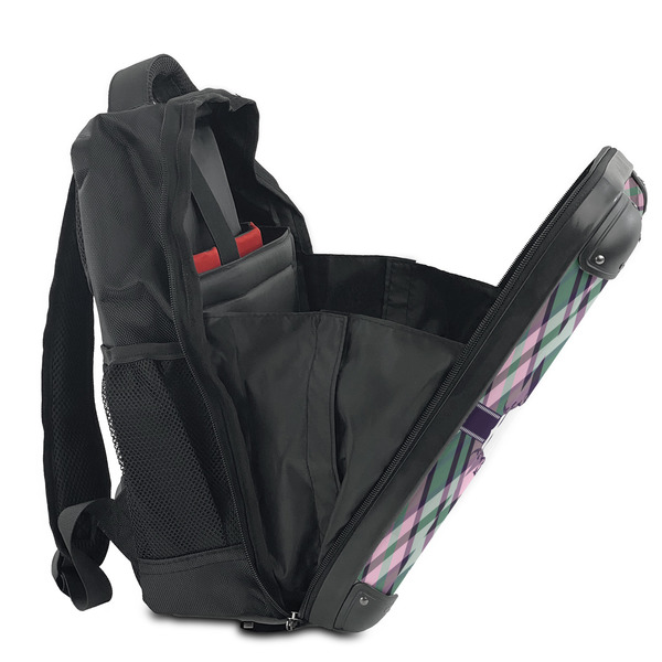 Plaid with Pop 15" Backpack - SIDE OPEN