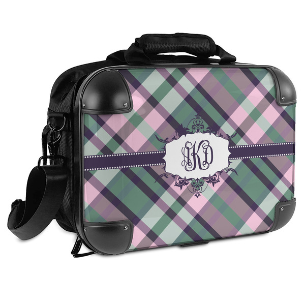 Custom Plaid with Pop Hard Shell Briefcase (Personalized)