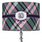 Plaid with Pop 16" Drum Lampshade - ON STAND (Fabric)