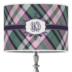 Plaid with Pop 16" Drum Lamp Shade - Poly-film (Personalized)