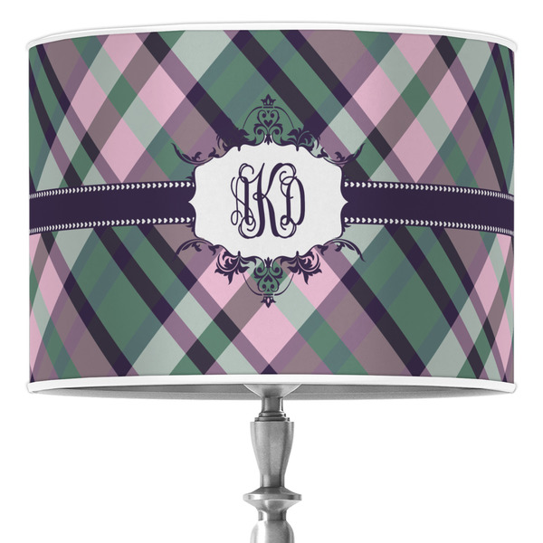 Custom Plaid with Pop 16" Drum Lamp Shade - Poly-film (Personalized)
