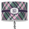 Plaid with Pop 16" Drum Lampshade - ON STAND (Poly Film)