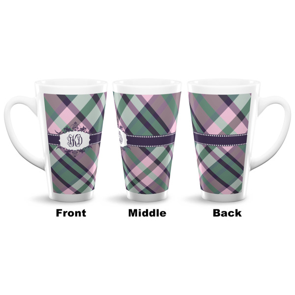 Plaid with Pop 16 Oz Latte Mug - Approval