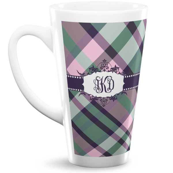 Custom Plaid with Pop 16 Oz Latte Mug (Personalized)