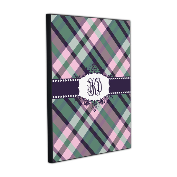 Plaid with Pop 16x20 Wood Print - Angle View