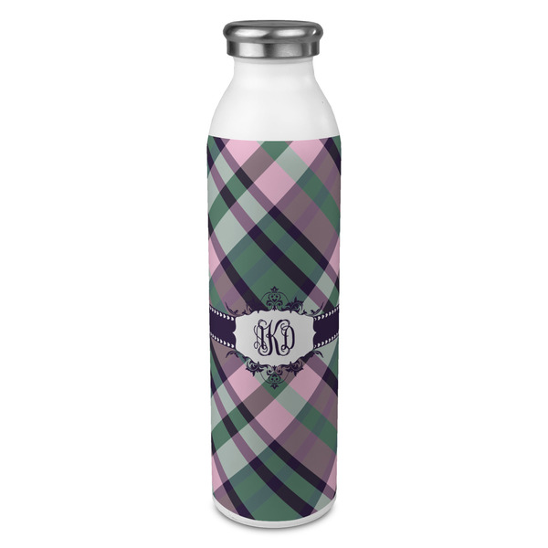 Custom Plaid with Pop 20oz Stainless Steel Water Bottle - Full Print (Personalized)
