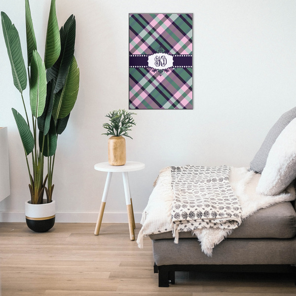 Plaid with Pop 20x30 Wood Print - In Context
