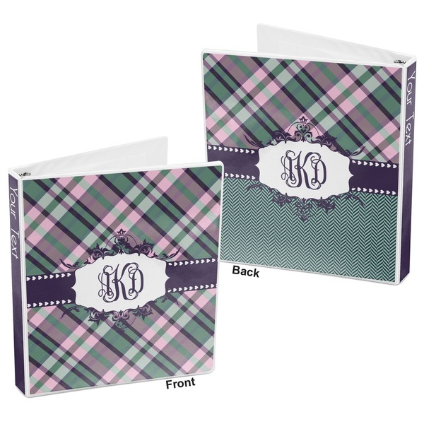 Plaid with Pop 3-Ring Binder Front and Back
