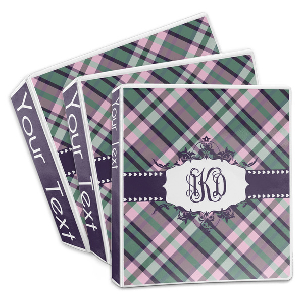 Custom Plaid with Pop 3-Ring Binder (Personalized)