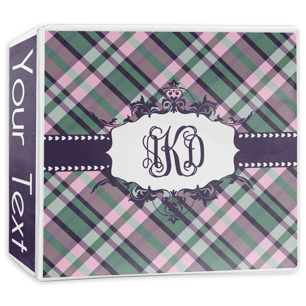 Custom Plaid with Pop 3-Ring Binder - 3 inch (Personalized)