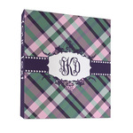 Plaid with Pop 3 Ring Binder - Full Wrap - 1" (Personalized)