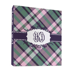 Plaid with Pop 3 Ring Binder - Full Wrap - 1" (Personalized)