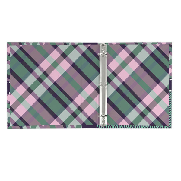 Plaid with Pop 3 Ring Binders - Full Wrap - 1" - OPEN INSIDE