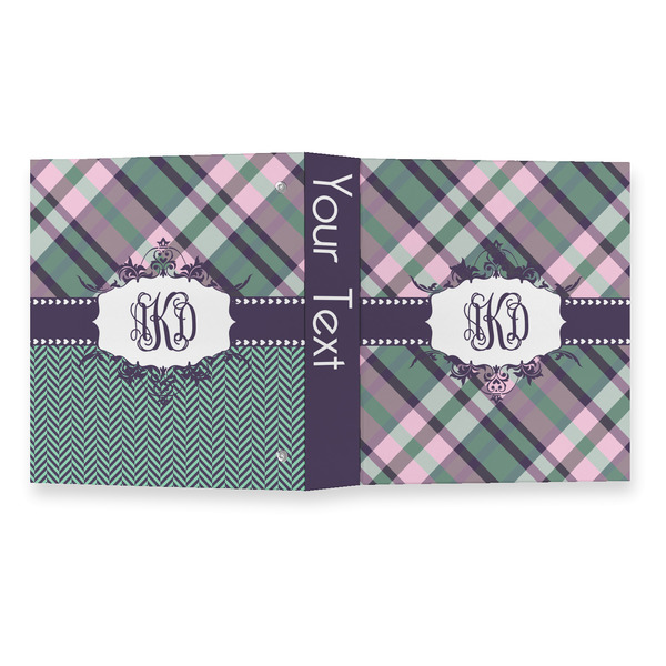 Plaid with Pop 3 Ring Binders - Full Wrap - 1" - OPEN OUTSIDE