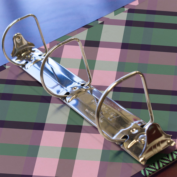Plaid with Pop 3 Ring Binders - Full Wrap - 2" - DETAIL