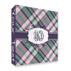 Plaid with Pop 3 Ring Binder - Full Wrap - 2" (Personalized)