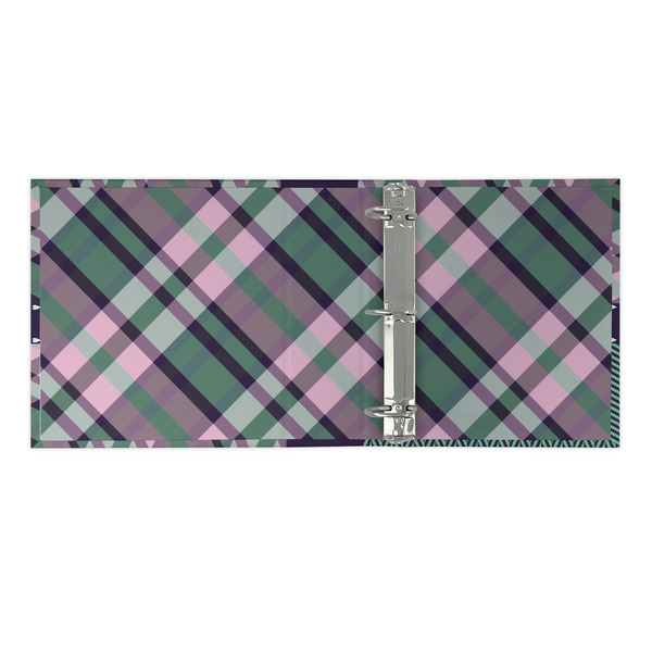 Plaid with Pop 3 Ring Binders - Full Wrap - 2" - OPEN INSIDE