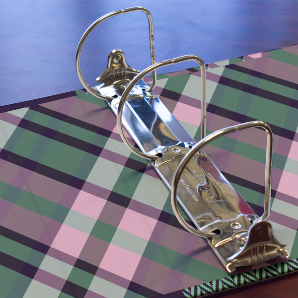 Plaid with Pop 3 Ring Binders - Full Wrap - 3" - DETAIL