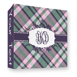 Plaid with Pop 3 Ring Binder - Full Wrap - 3" (Personalized)