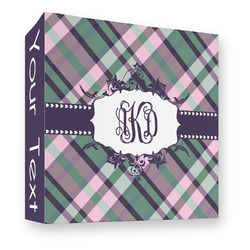 Plaid with Pop 3 Ring Binder - Full Wrap - 3" (Personalized)