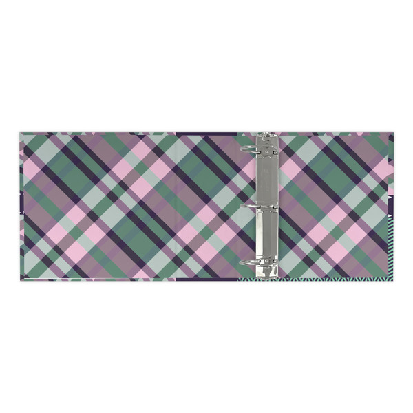 Plaid with Pop 3 Ring Binders - Full Wrap - 3" - OPEN INSIDE