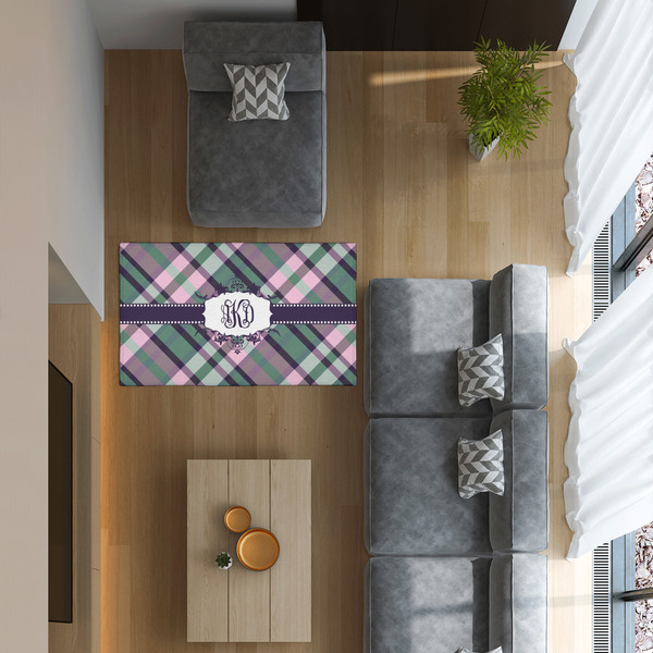 Plaid with Pop 3'x5' Indoor Area Rugs - IN CONTEXT