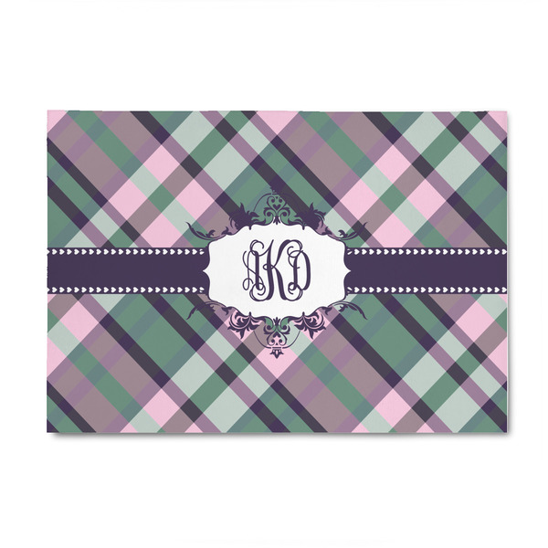 Custom Plaid with Pop 4' x 6' Indoor Area Rug (Personalized)