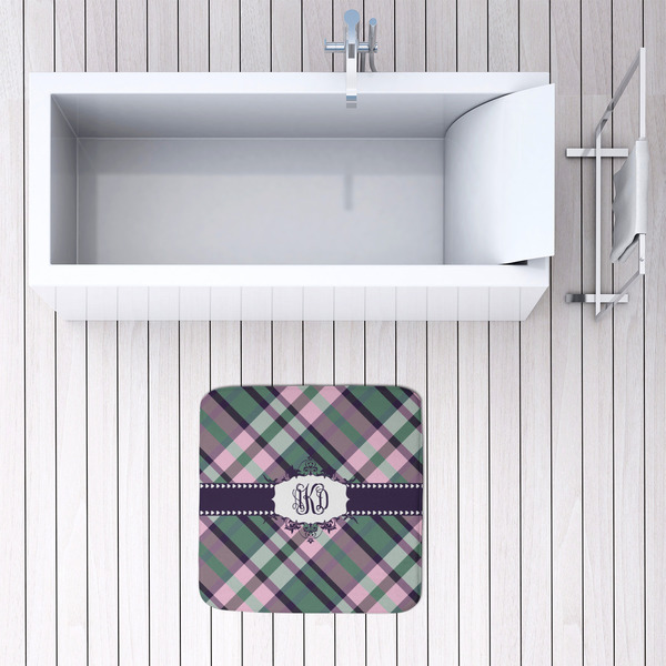Plaid with Pop 48x48 Foam Memory Mat - LIFESTYLE
