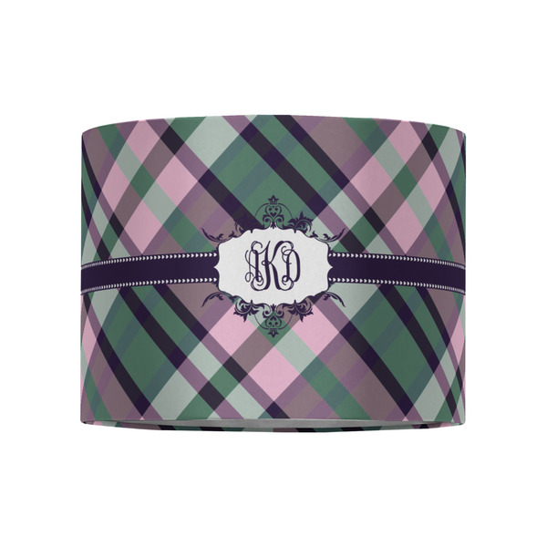 Plaid with Pop 8" Drum Lampshade - FRONT (Fabric)