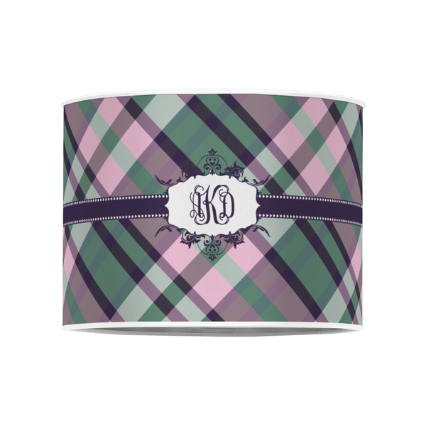 Plaid with Pop 8" Drum Lampshade - FRONT (Poly Film)