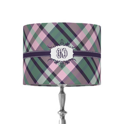Plaid with Pop 8" Drum Lamp Shade - Fabric (Personalized)