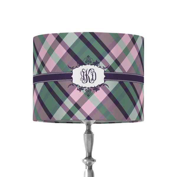 Custom Plaid with Pop 8" Drum Lamp Shade - Fabric (Personalized)