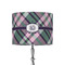 Plaid with Pop 8" Drum Lampshade - ON STAND (Fabric)