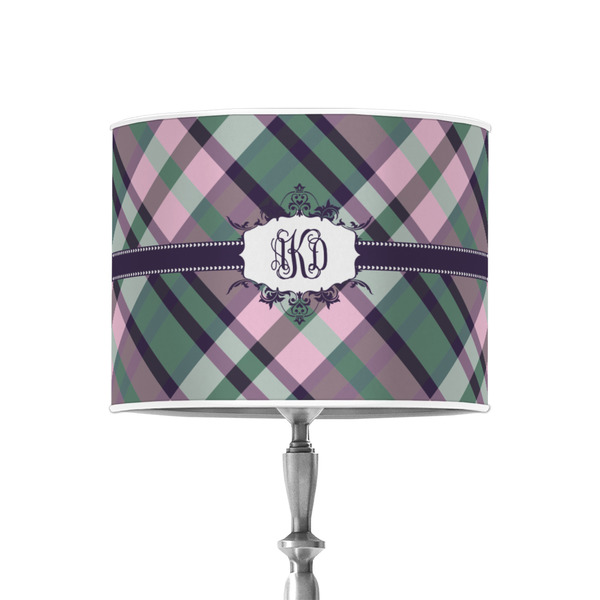Plaid with Pop 8" Drum Lampshade - ON STAND (Poly Film)