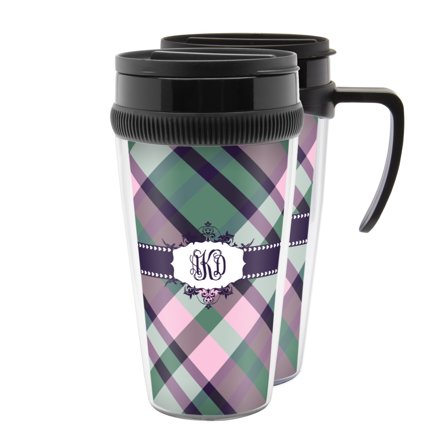 Plaid with Pop Acrylic Travel Mugs (Personalized) YouCustomizeIt
