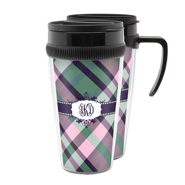 Custom Plaid with Pop Acrylic Travel Mug (Personalized)