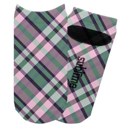 Plaid with Pop Adult Ankle Socks (Personalized)