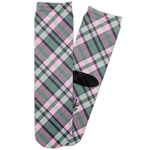 Plaid with Pop Adult Crew Socks (Personalized)