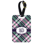 Plaid with Pop Metal Luggage Tag w/ Monogram