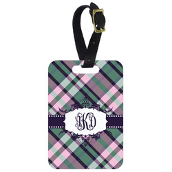 Plaid with Pop Metal Luggage Tag w/ Monogram