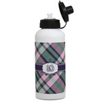Plaid with Pop Water Bottles - Aluminum - 20 oz - White (Personalized)