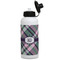 Plaid with Pop Aluminum Water Bottle - White Front