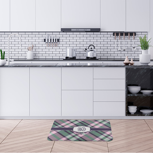 Plaid with Pop Anti-Fatigue Kitchen Mats - LIFESTYLE