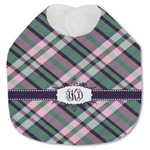 Plaid with Pop Jersey Knit Baby Bib w/ Monogram