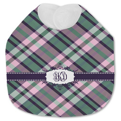 Plaid with Pop Jersey Knit Baby Bib w/ Monogram