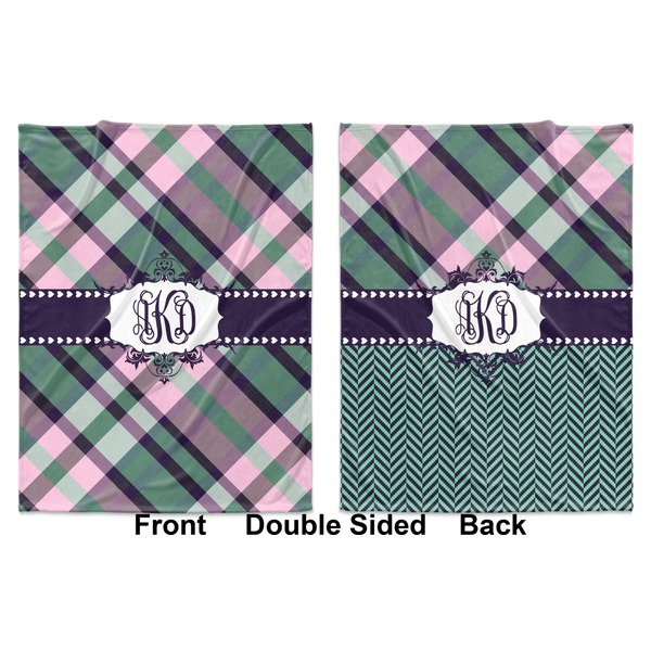 Plaid with Pop Baby Blanket (Double Sided - Printed Front and Back)