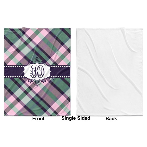 Plaid with Pop Baby Blanket (Single Side - Printed Front, White Back)