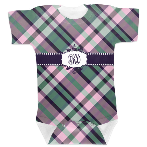 Custom Plaid with Pop Baby Bodysuit 0-3 w/ Monogram