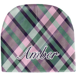 Plaid with Pop Baby Hat (Beanie) (Personalized)